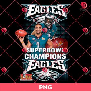 Bundle Philadelphia Eagles PNG Design, NFL Eagles Football Characters PNG Bundle 127 Jalen Hurt Philadelphia Eagles PNG, LIX Super Bowl Champions PNG