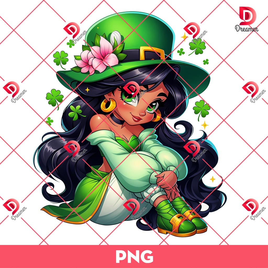 Jasmine St Patricks Day PNG, Disney Princess St Patrick Shamrock PNG 1 Jasmine St Patricks Day PNG, Disney Princess St Patrick Shamrock PNG