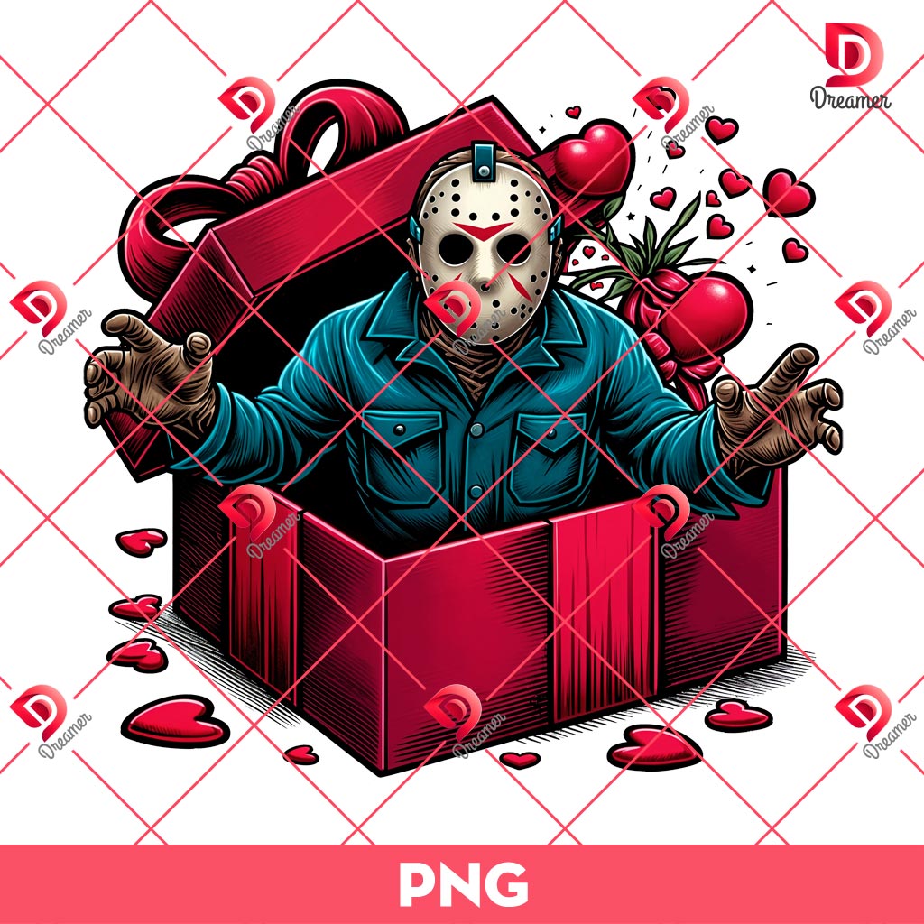 Jason Voorhees In A Valentines Gift Box PNG, Horror Character Valentines Day PNG, Horror Killer Valentine PNG 2 Jason Voorhees In A Valentines Gift Box PNG, Horror Character Valentines Day PNG, Horror Killer Valentine PNG