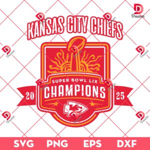 KC Chiefs Champions 2025 SVG PNG, NFL Super Bowl LIX SVG PNG, Kansas City Chiefs Football PNG SVG