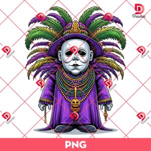 Mardi Gras Michael Myers PNG, Horror Killer Mardi Gras PNG Design
