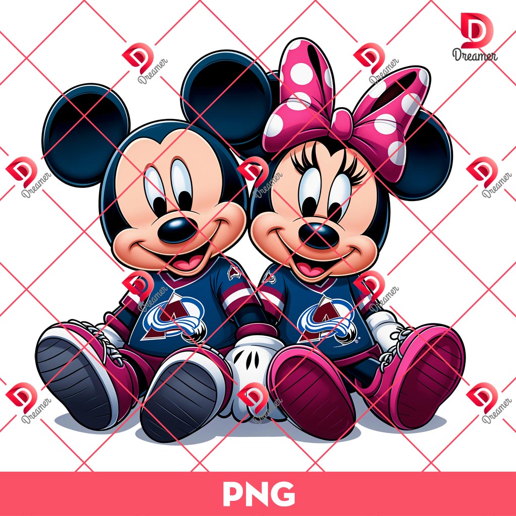 Mickey And Minnie Colorado Avalanche Hockey PNG, Disney Mickey Minnie Avalanche NHL Sport PNG 1 Mickey And Minnie Colorado Avalanche Hockey PNG, Disney Mickey Minnie Avalanche NHL Sport PNG