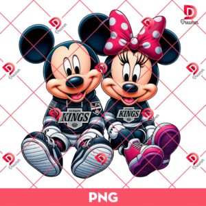 Mickey And Minnie Los Angeles Kings Hockey PNG, Disney Mickey Minnie LA Kings NHL Sport PNG