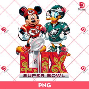 Bundle Philadelphia Eagles PNG Design, NFL Eagles Football Characters PNG Bundle 156 Mickey KC Chiefs VS Donald Eagles PNG, Super Bowl LIX 2025 Disney Cartoon PNG
