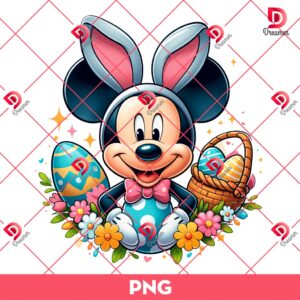 Mickey Mouse Easter PNG, Disney Mickey Mouse Bunny Easter PNG