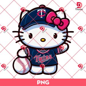 Minnesota Twins Hello Kitty PNG, Hello Kitty MLB Sport Twins Baseball PNG