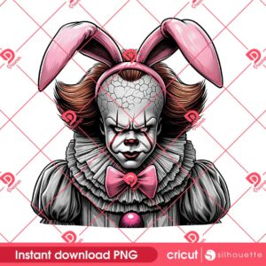 Pennywise Bunny Easter PNG, Horror Character Pennywise Easter Day PNG