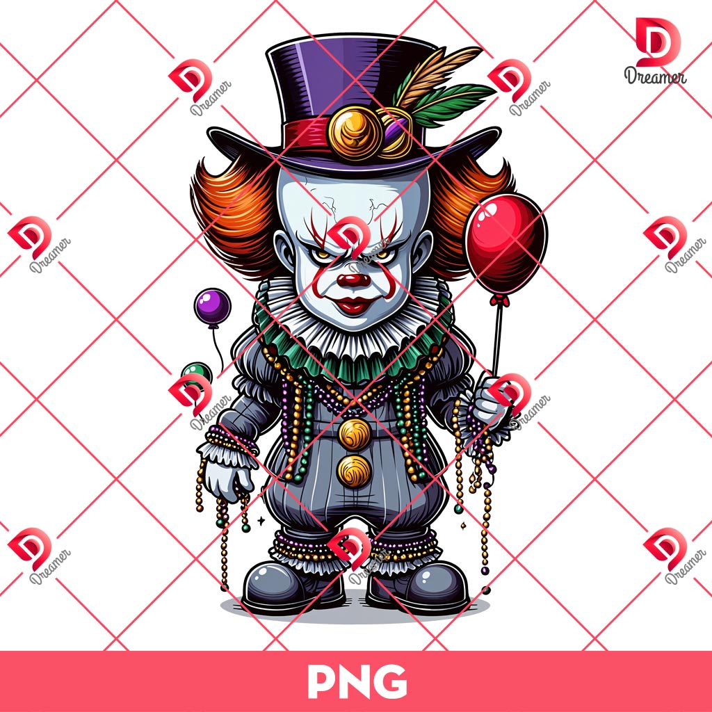 Pennywise Mardi Gras PNG, Horror Character Mardi Gras PNG 1 Pennywise Mardi Gras PNG, Horror Character Mardi Gras PNG
