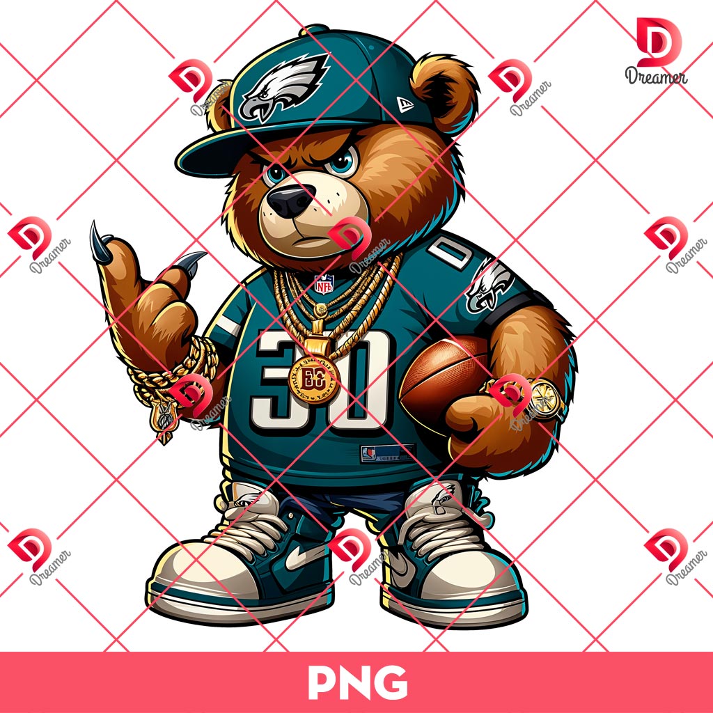 Bundle Philadelphia Eagles PNG Design, NFL Eagles Football Characters PNG Bundle 9 Philadelphia Eagles Football Teddy Bear PNG, NFL Teddy Bear Eagles PNG
