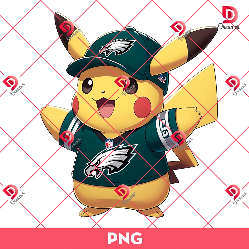 Bundle Philadelphia Eagles PNG Design, NFL Eagles Football Characters PNG Bundle 71 Pikachu Eagles Football PNG, Philadelphia Eagles NFL Pokemon Pikachu PNG