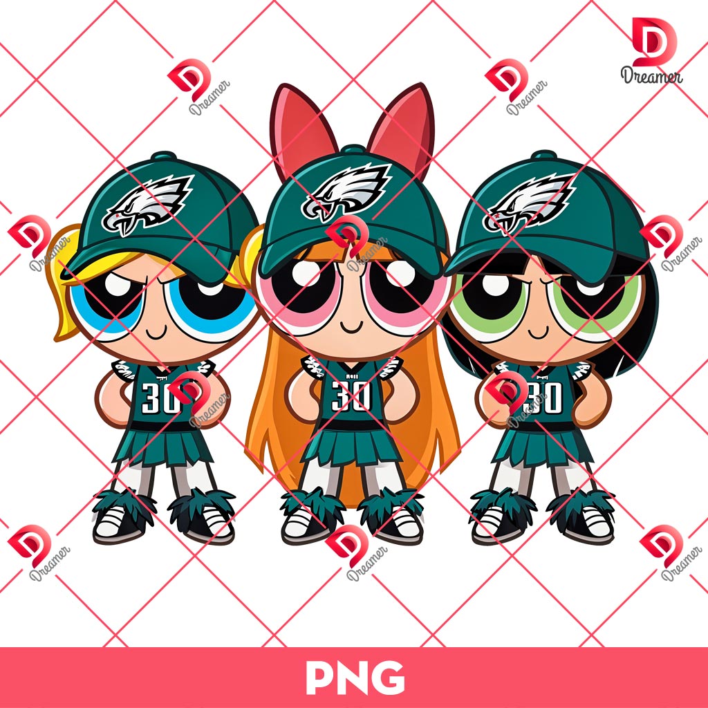 Bundle Philadelphia Eagles PNG Design, NFL Eagles Football Characters PNG Bundle 60 PowerPuff Girls Eagles Football PNG, Philadelphia Eagles Cartoon Characters PNG