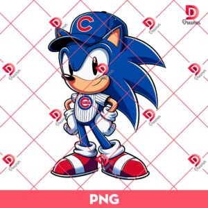 Sonic Chicago Cubs Baseball PNG, MLB Sport Sonic Cartoon PNG