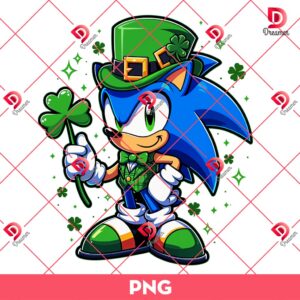 St Patricks Day Sonic PNG, Sonic Lucky Shamrock St Patrick PNG