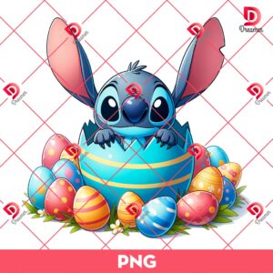 Stitch Easter Eggs PNG, Disney Character Easter PNG, Disney Stitch Bunny Easter PNG
