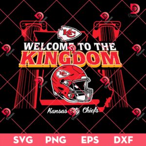 Welcome To The Kingdom KC Chiefs SVG PNG, Enter The Chiefs Realm Kansas City Helmet SVG PNG