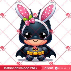 Baby Batman Easter PNG, Superhero Batman Bunny Easter PNG