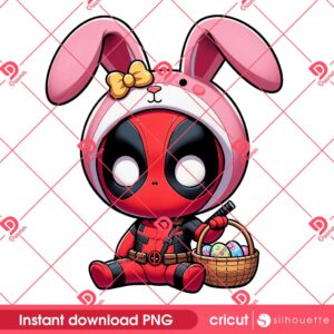 Baby Deadpool Bunny Easter PNG, Happy Easter Day Superhero Deadpool PNG