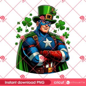 Captain America St Patricks Day PNG, Lucky Superhero St Patrick PNG