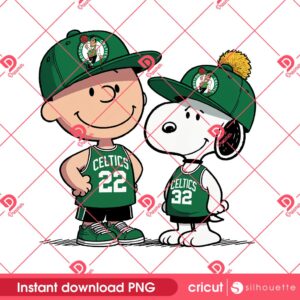 Charlie Brown And Snoopy Boston Celtics PNG, Boston Celtics Peanuts Basketball PNG