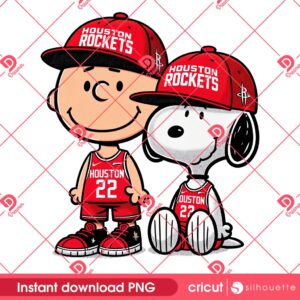 Charlie Brown And Snoopy Houston Rockets PNG, NBA Rockets Peanuts Basketball PNG