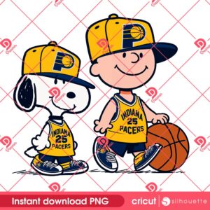 Charlie Brown And Snoopy Indiana Pacers PNG, Indiana Pacers Peanuts Basketball PNG