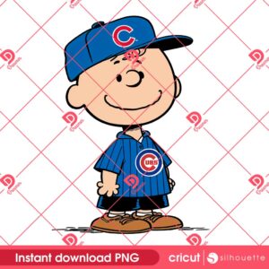 Charlie Brown Chicago Cubs PNG, MLB Peanuts Snoopy Charlie Brown Baseball Cubs PNG