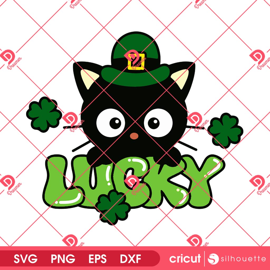 Chococat St Patricks Day SVG PNG, Lucky Shamrock Chococat PNG SVG, Sanrio St Patricks SVG 1 Chococat St Patricks Day SVG PNG, Lucky Shamrock Chococat PNG SVG, Sanrio St Patricks SVG