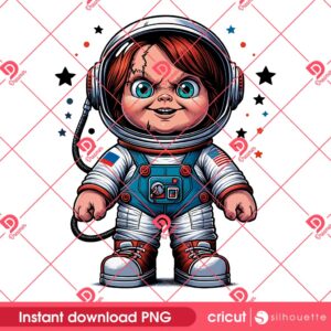 Chucky Astronaut PNG, Horror Chucky Doll In Space PNG