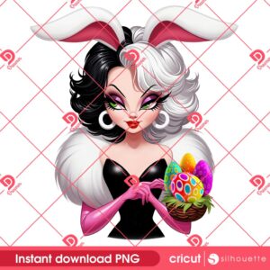 Cruella De Vil Bunny Easter PNG, Disney Cruella de Vil Happy Easter Day PNG