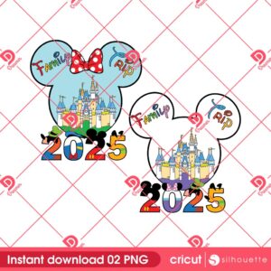 Disney Family Trip 2025 Mickey Minnie Mouse PNG, Minnie Mickey Disney 2025 PNG
