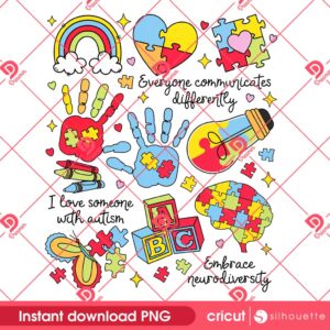 Everyone Communicates Differently PNG, Autism Month PNG, Autism Mom PNG