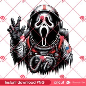 Ghostface Scream Astronaut PNG, Horror Movie Character In Space PNG