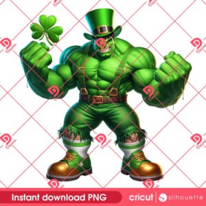 Hulk St Patricks Day PNG, Superhero St Patricks PNG