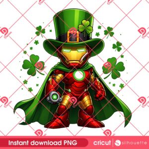 Iron Man St Patricks Day PNG, Superhero Saint Patrick PNG
