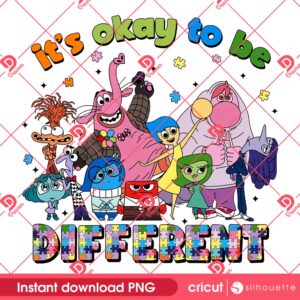 Its Okay To Be Different PNG, Autism Cartoon Emotions Friends PNG, Inside Out Autism PNG