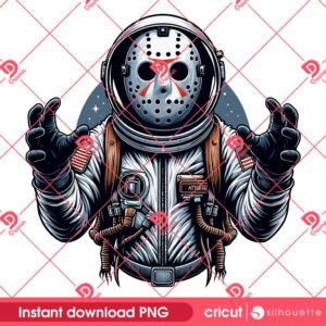 Jason Voorhees Astronaut PNG, Horror Astronaut PNG, Horror Killer In Space PNG