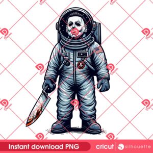 Michael Myers Astronaut PNG, Horror Character In Space PNG, Scary Movie Killer Astronaut PNG