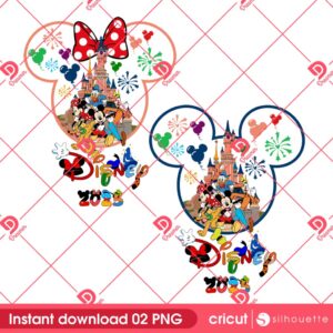 Mickey Minnie Disney Family Trip 2025 PNG, Disney Mouse Friends Vacation PNG