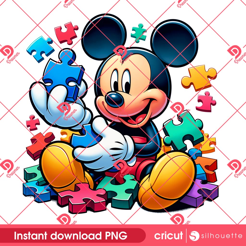 Mickey Mouse Autism Awareness PNG, Disney Mickey With Puzzle Peace PNG 2 Mickey Mouse Autism Awareness PNG, Disney Mickey With Puzzle Peace PNG
