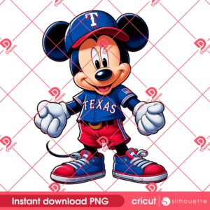Mickey Mouse Texas Rangers Baseball PNG, MLB Sport Disney Mickey Rangers PNG