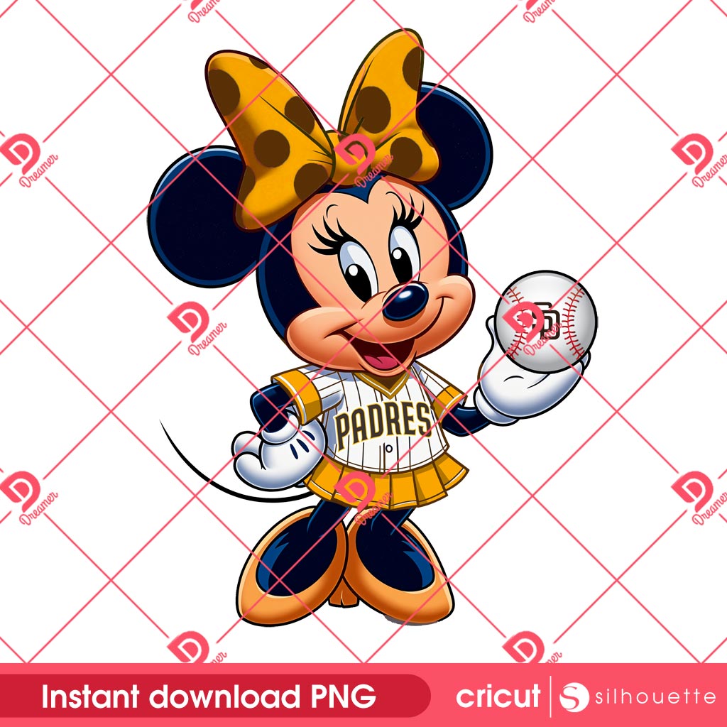 Minnie Mouse SD Padres PNG, Baseball Disney Minnie San Diego Padres PNG 1 Minnie Mouse SD Padres PNG, Baseball Disney Minnie San Diego Padres PNG