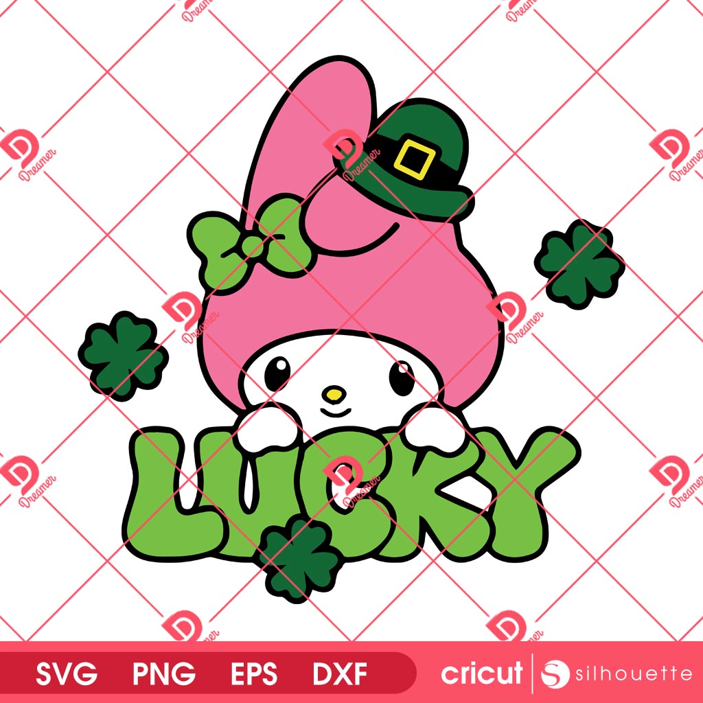 My Melody St Patricks Day SVG PNG, Lucky Shamrock My Melody PNG SVG, Sanrio St Patrick’s Day SVG 1 My Melody St Patricks Day SVG PNG, Lucky Shamrock My Melody PNG SVG, Sanrio St Patrick’s Day SVG