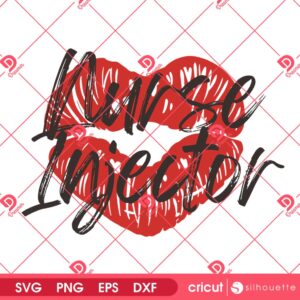 Nurse Injector SVG PNG, Heart Lips Nurse SVG PNG
