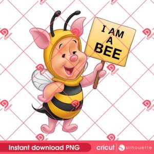Piglet Bee Outfit PNG, Cute Piglet In Bee Costume PNG, Winnie The Pooh Piglet Bee PNG