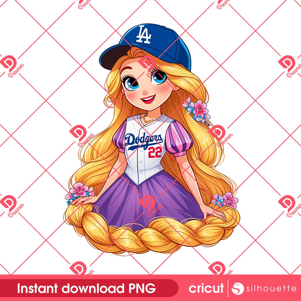 Rapunzel LA Dodgers PNG, Disney Princess Baseball PNG, Los Angeles Dodgers MLB Princess PNG 1 Rapunzel LA Dodgers PNG, Disney Princess Baseball PNG, Los Angeles Dodgers MLB Princess PNG