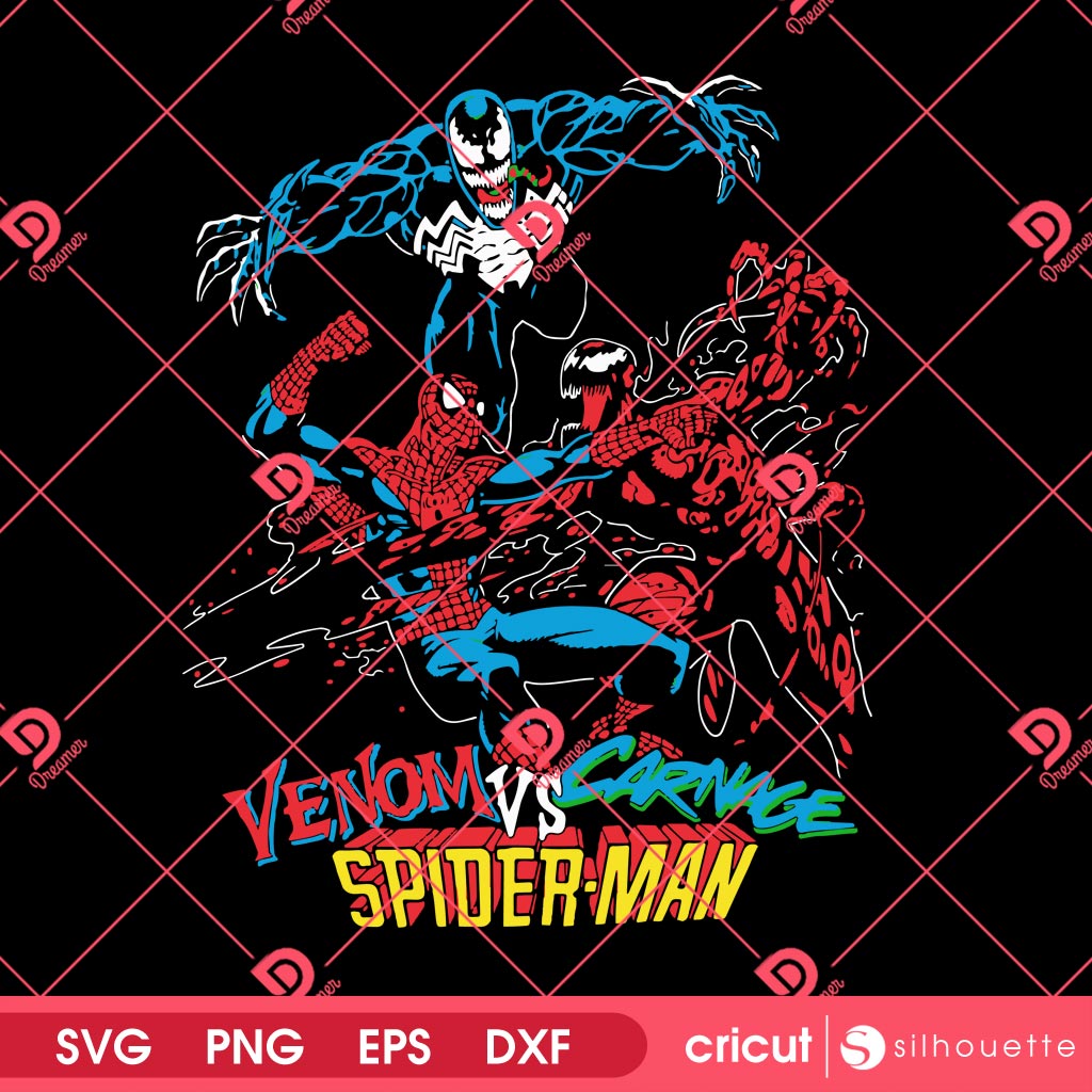 Retro Clash Venom Carnage Spiderman SVG PNG, Venom VS Carnage Spiderman SVG PNG 2 Retro Clash Venom Carnage Spiderman SVG PNG, Venom VS Carnage Spiderman SVG PNG