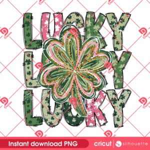 Retro Lucky Shamrock PNG, Saint Patricks Day Lucky PNG