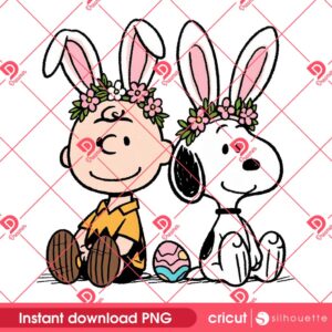 Snoopy And Charlie Brown Easter Bunny PNG, Happy Easter Day Peanuts Cartoon PNG