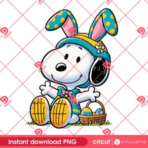Snoopy Bunny Easter PNG, Happy Easter Day Peanuts Snoopy PNG