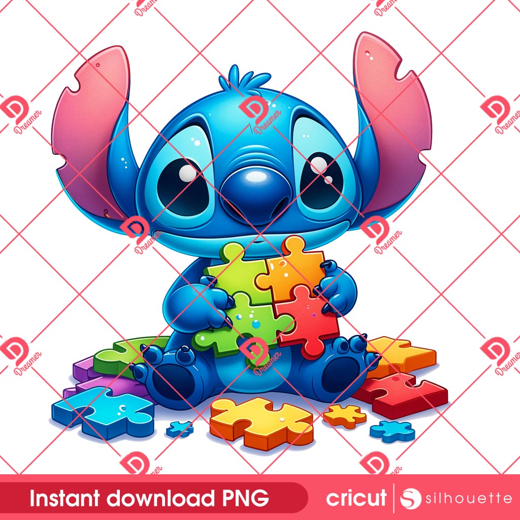 Stitch Autism Awareness PNG, Stitch With Puzzle Peace PNG 1 Stitch Autism Awareness PNG, Stitch With Puzzle Peace PNG